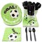 Soccer Birthday Party Supplies Bundle Includes Plates, Napkins, Cups, and Cutlery (Serves 24, 144 Pieces)